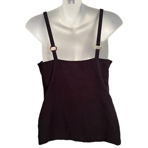 TOPSHOP Black Tilda Ring Strap V Neck Loose Tank Top - Picture 4 of 7